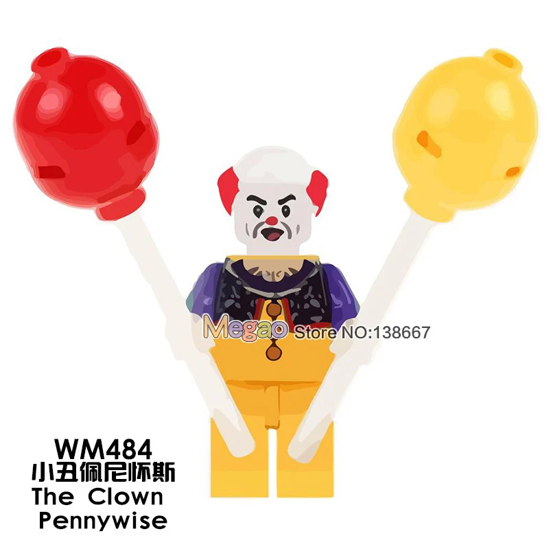 Фильм ужасов это клоун Pennywise Фредди Джейсон voorhees пинхед Техасская бензопила строительные блоки Хэллоуин страшная кукла игрушки для детей - Цвет: WM484-The Clown