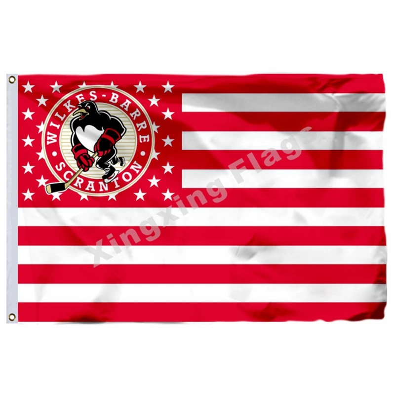 Penguins Utica Comets флаг баннер ahl с модифицированным флагом США 3ft X 5ft полиэстер летающий размер 90X150 см - Цвет: Penguins