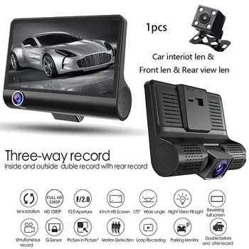 

4 Inch Dual Lens 1080P Car Dvr Camera Recorder Rear View Camera Video Board Sensor G High-definition Video