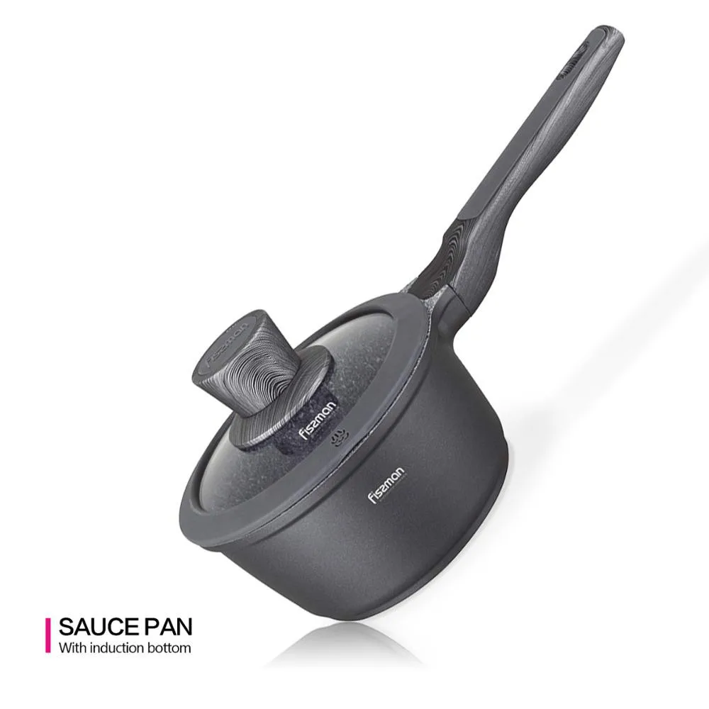 

16cm sauce pan Greblon C3 granite non-stick coating Aluminum induction cooker with glass lid