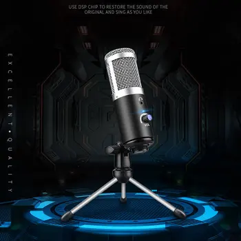 

USB Computer Microphone Metal Condenser Recording Microphone Record Musical Instrument Performance Live Voice Microphone