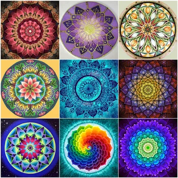 

5D Diamond Painting Full Drill Mandala Diamond Mosaic Sale Round Rhinestones Pictures Diamond Embroidery Flowers Sale