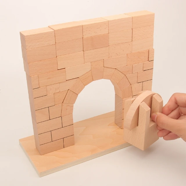 1Set Roman Arch Bridge Montessori Block Interactive Educational Baby Block Toddlers Sensory Stacking Blocks Tumble Block 6