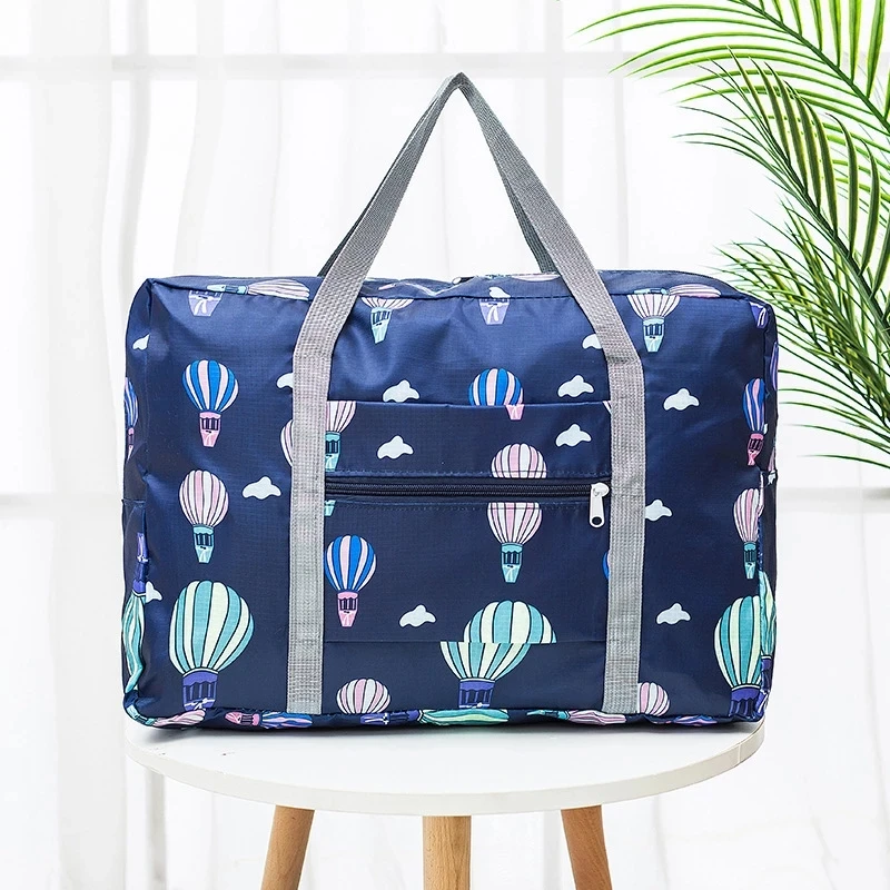 Travel Bags Nylon Foldable Duffel Organizer Weekend Hand Portable Suitcases Large Clothing Storage Women's Tote