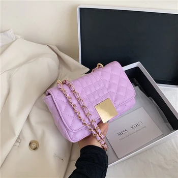 

Fashion solid color diamond pattern women's Square Shoulder Messenger Bag bolsos para mujer luxury bag crossbody bags for women