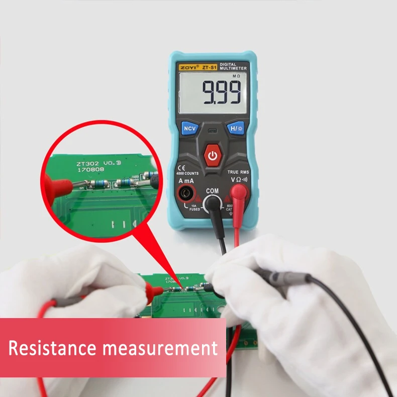 ZOYI 4000 отсчетов NCV Цифровой мультиметр testerautoranging True rms с ЖК-подсветкой большой экран мультиметр тестер