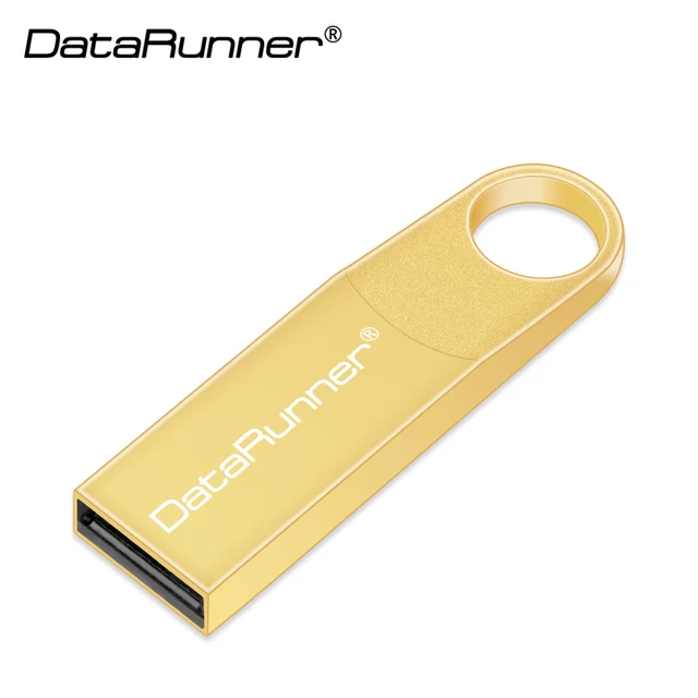 DataRunner Key Chain USB 2.0 Flash Drive Metal Pen Drive 64GB 32GB 16GB 8GB 4GB Pendrive Waterproof USB Stick Memory Stick Gold