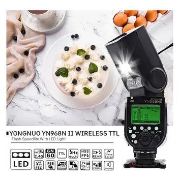 

YONGNUO YN968N II Flash Speedlite for Canon Nikon DSLR Compatible with YN622N YN560 Wireless TTL Speedlite 1/8000 with LED Light