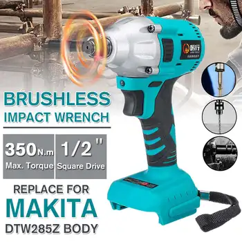 

NEW 18V 350Nm Electric Brushless Impact Wrench Rechargeable 1/2 Socket Wrench Power Tool for Makita Battery With LED Light