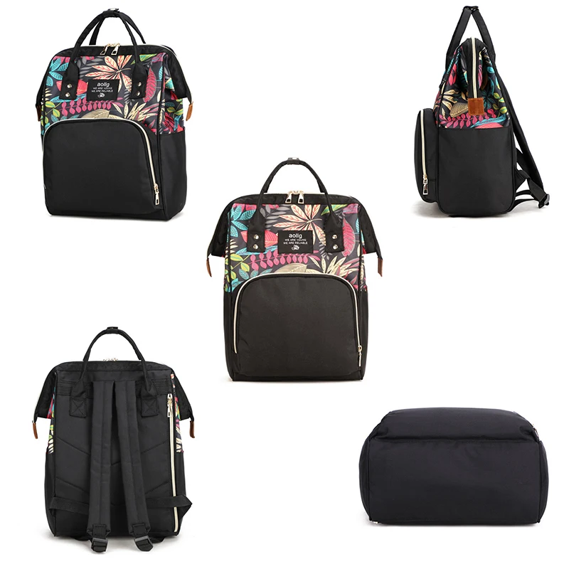 Fashion printing Backpack Mummy Maternity Nappy Bag for Mom Big Space Baby Bag Travel Backpack Design Nursing Bag for Baby Care