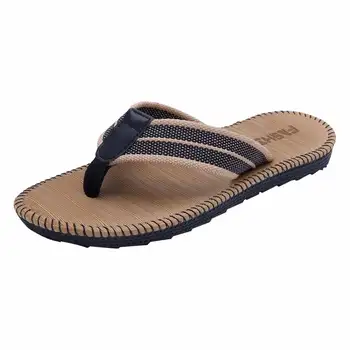

Rubber sole Men Flip Flops Bath Beach Sandals Slippers for Men Flats High Top Non-slip Shoes Male Men Sandals Outdoor 46 yards