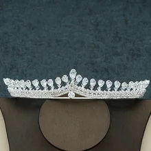 Головной убор из циркона для невесты, стиль, Великолепная ручная алмазная корона, аксессуары для свадебного платья, украшение в виде короны