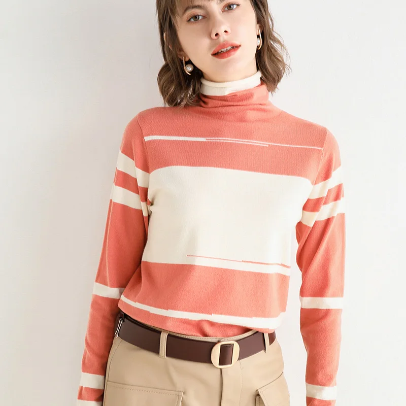 

Women Cashmere Sweater Autumn and winter 2020 Warm Turtleneck sweater Loose Fashion Pullover