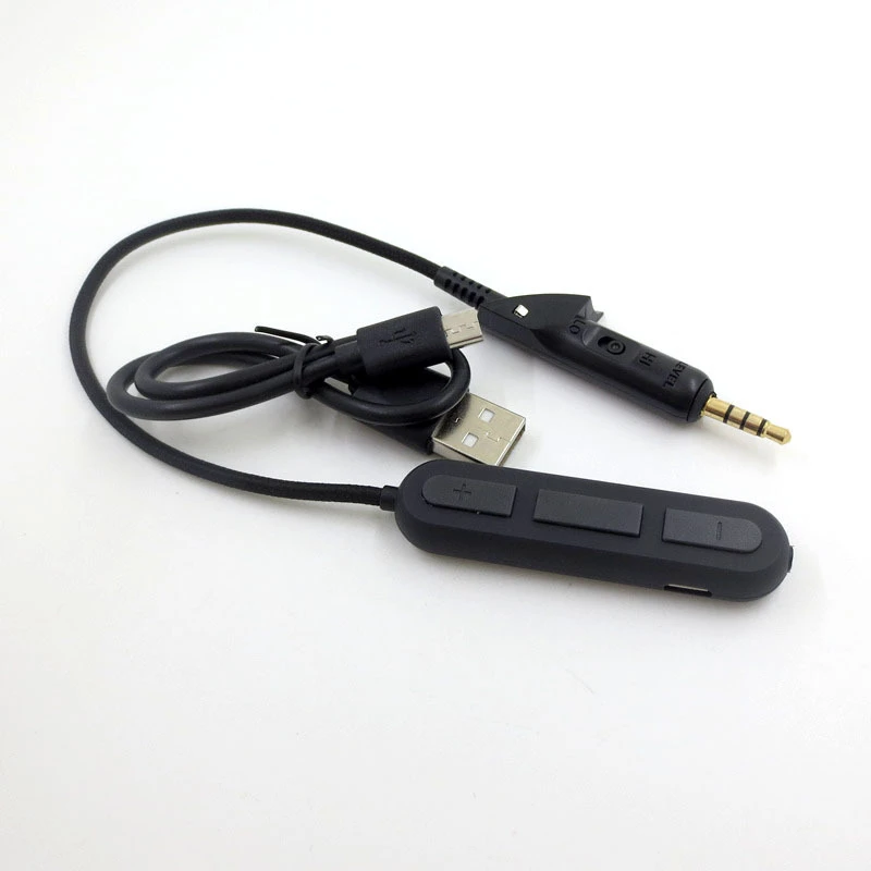 Замена Bluetooth аудио кабель для наушников кабель для BOSE QC15 наушники высокого качества - Цвет: Черный