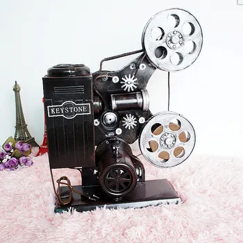 

Manufacturers Straight Hair Metal Movie Projector Model Iron Art Retro Decorations Decoration Filming Props JT165