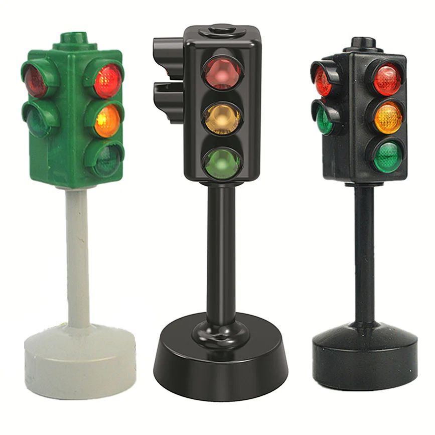 Mini panneaux de signalisation bloc de lumière routière avec LED sonore enfants éducation de sécurité enfants Puzzle feux de signalisation jouets garçons filles cadeaux