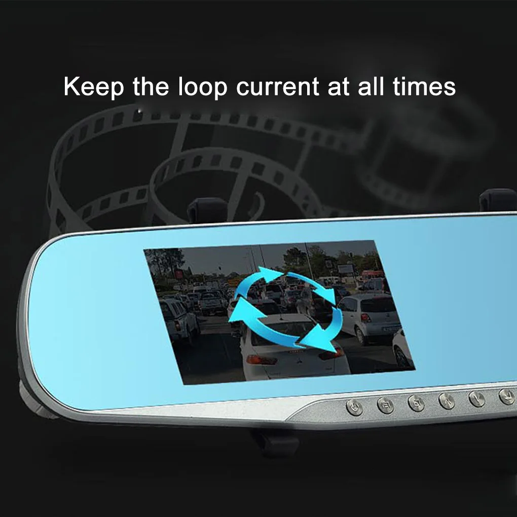 Автомобильный видеорегистратор с двойным объективом HD 32G 4,3 дюймов зеркало заднего вида видеорегистратор автомобиль камера для приборной панели g-сенсор