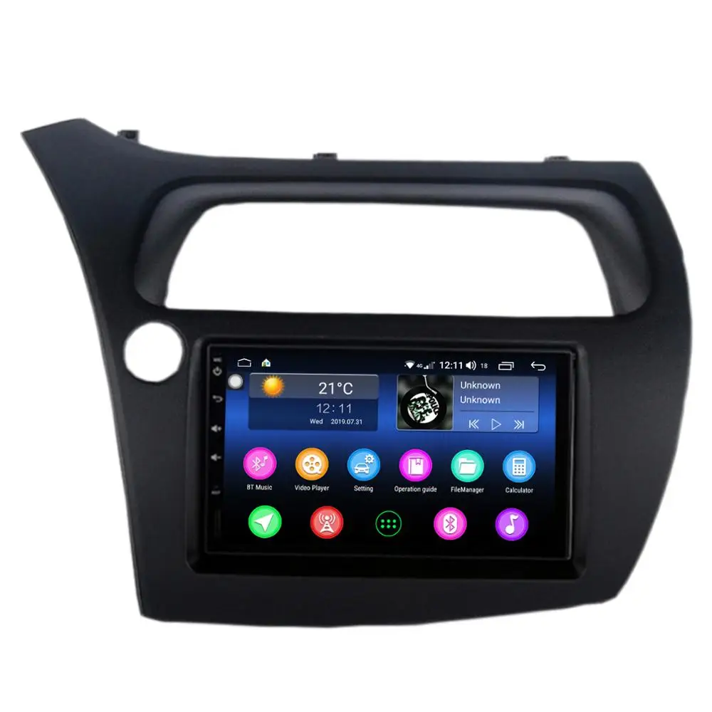Flash Deal HFCYJIA 8 Core Android 9.0 System Car GPS Navi Radio For Honda CIVIC 2006-2012 Head Unit Stereo WIFI 4G OBD DVR 4+64G IPS DSP 1