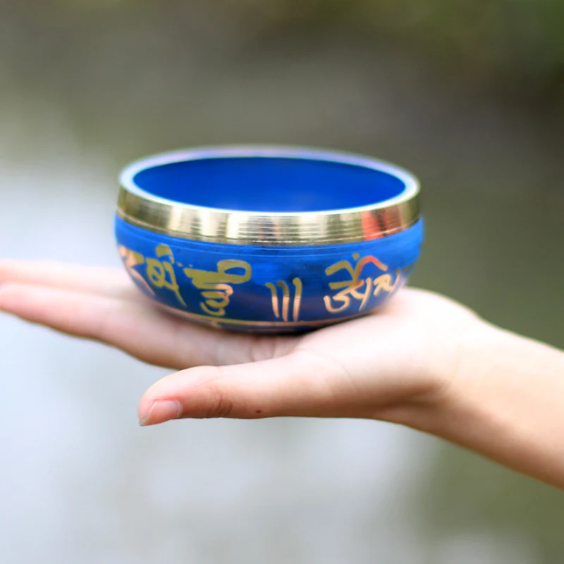 Tibetan Singing Bowl Set Dual Surface Mallet Silk Cushion Promotes Peace