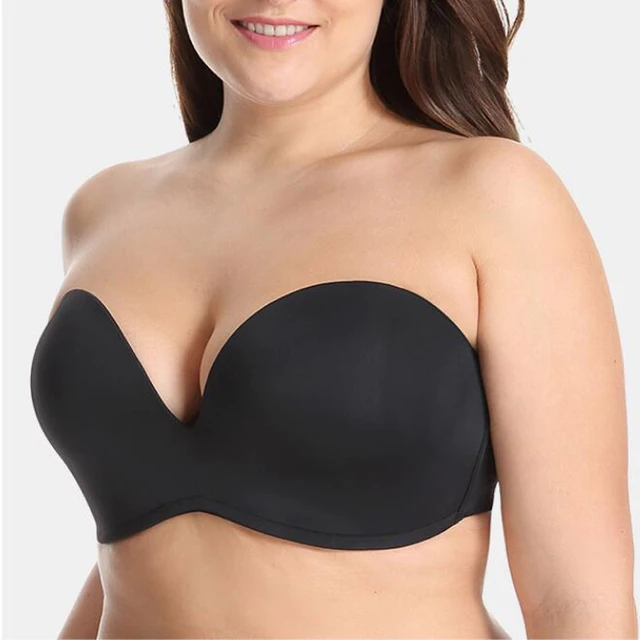 Women's Seamless Underwire Bandeau Strapless Minimizer Bra for Large Bust  Plus Size A-G Cup - AliExpress
