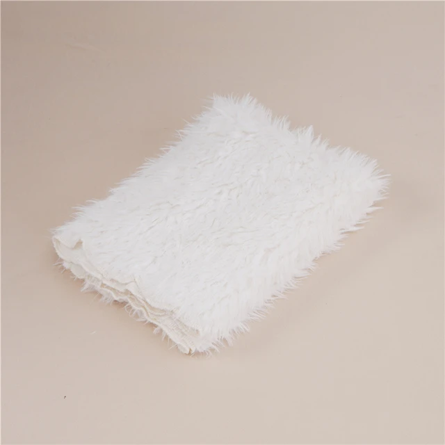 55*80cm Newbron Baby Photography Blanket Faux Fur Pads Plush Infant Soft Blankets Photo Props Basket Filler 4