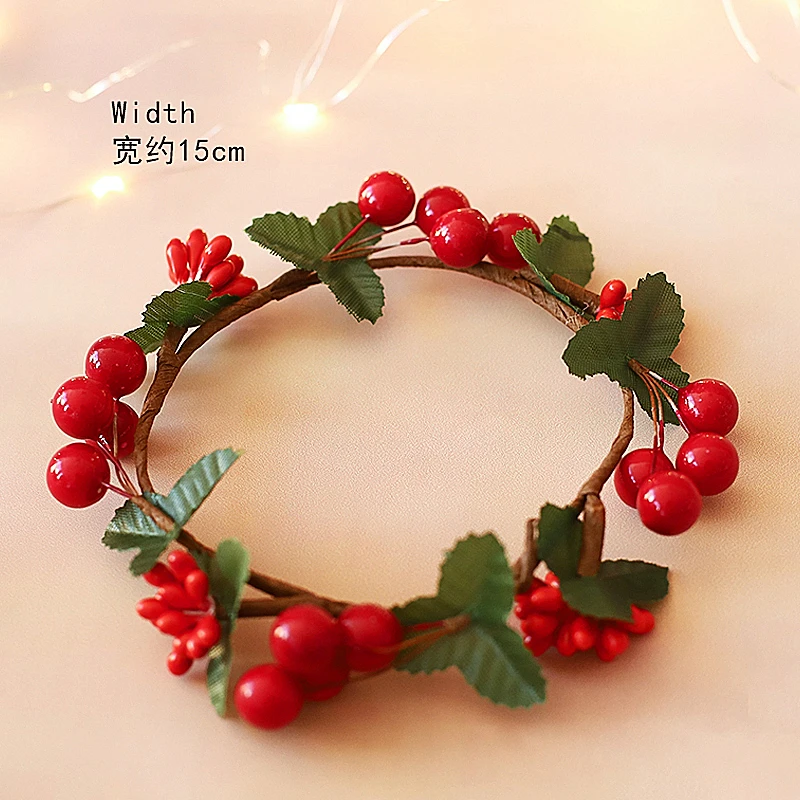 Merry Christmas Cake Topper for Kid Baby Shower Party Baking Decor Flower Leaves Deer Tree Dessert Supplies Love gifts - Цвет: Wreath B