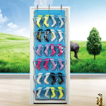 

3 Clasp 24 Grid Shoes non-woven fabric vacuum Storage Bag organizer PVC Transparent Hanging Bag Waterproof Household Storage,