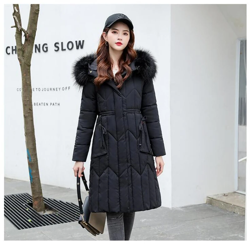 Female New Direct Selling Polyester Parka Plus Size Hooded Winter Jacket Women Warm Thicken Coat Cotton Long Chaqueta Muje
