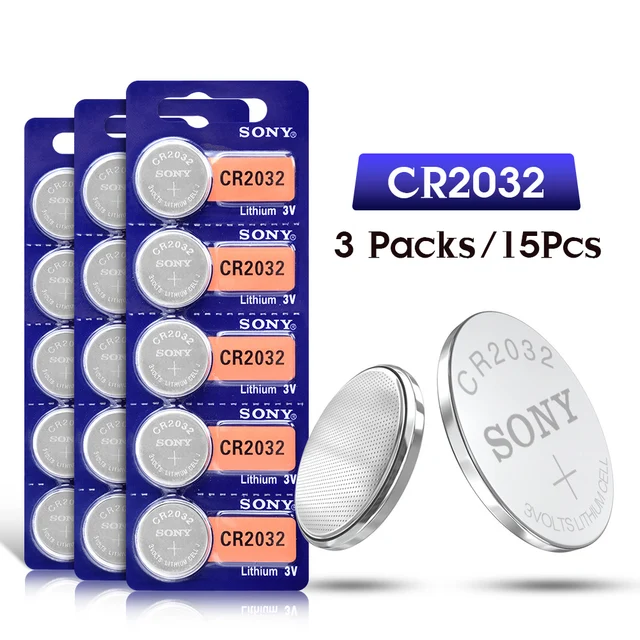 SONY 1-50Pcs CR2032 3V Lithium Button Cell Batteries BR2032 DL2032 ECR2032 CR 2032 Coin Battery Single Use For Watch Calculator 15Pcs