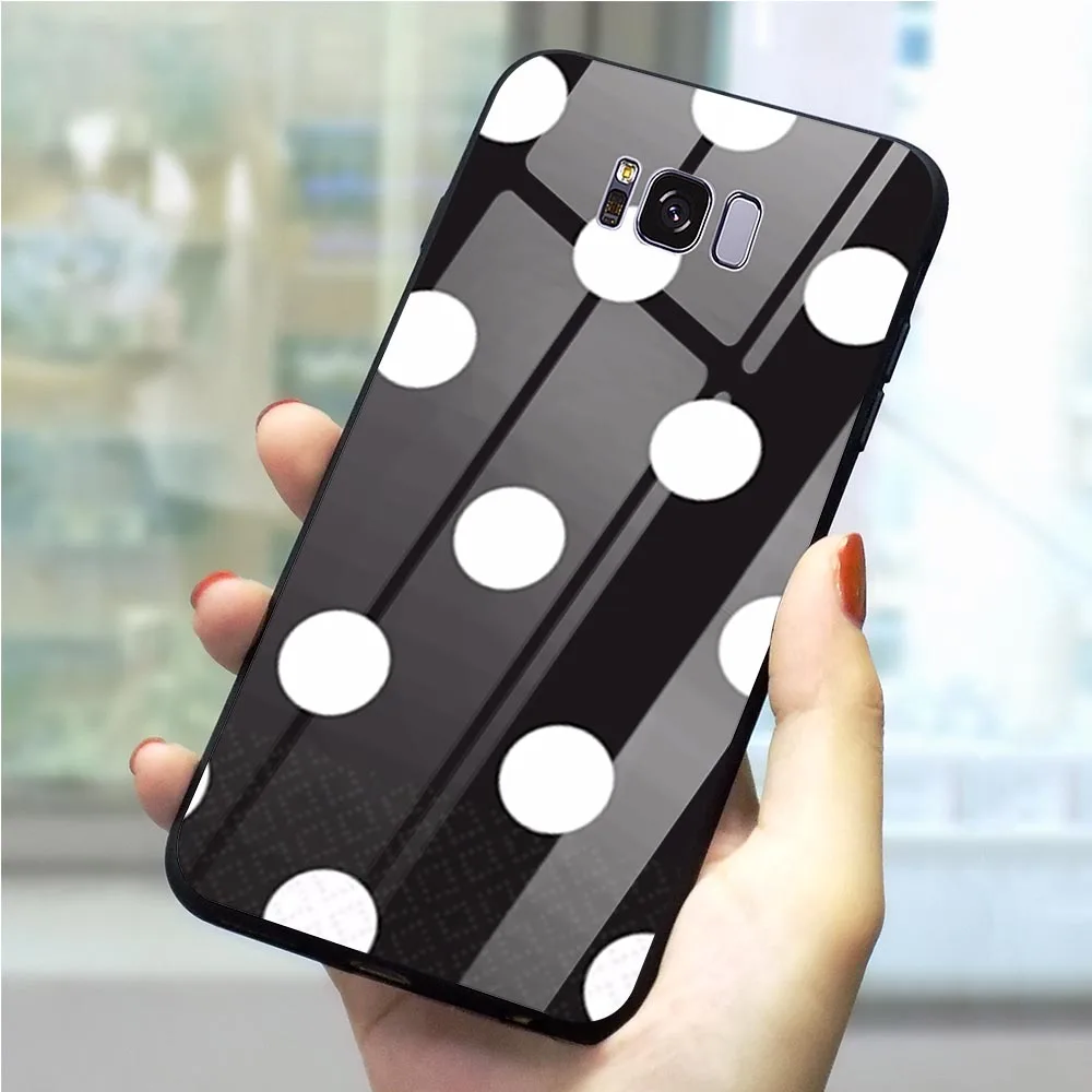 

Design Polka Dot Phone Case for Samsung Galaxy Note 9 8 A70 A60 M40 A50 A40 A20 A30 A10 S7 Edge S8 S9 Plus S10 Cover Glass