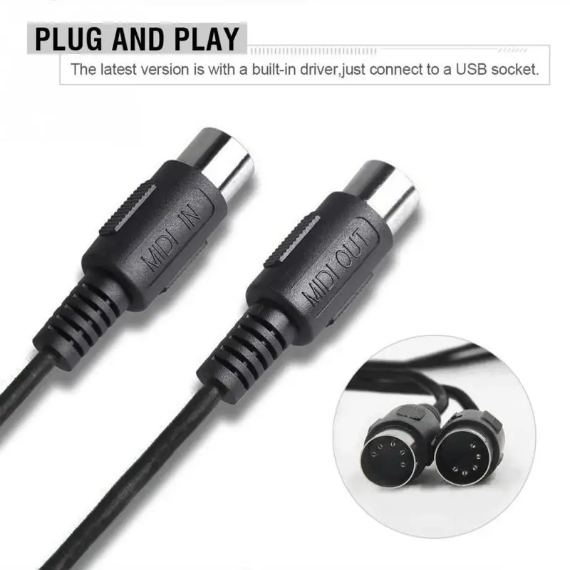 Конвертер адаптер Шнур USB IN-OUT MIDI прочный домашний музыкальный кабель Профессиональный