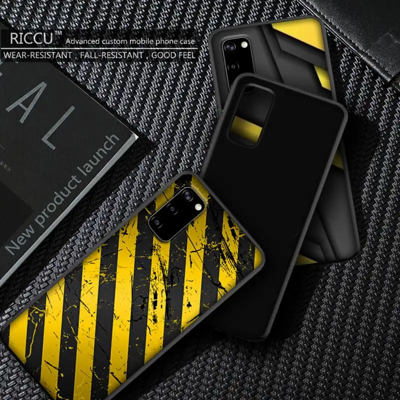 Yellow Black Creative Phone Case For Samsung S20 21 plus Ultra S6 S7 edge S8 S9 S10-5G lite 2020 S10E Covers | Мобильные телефоны и