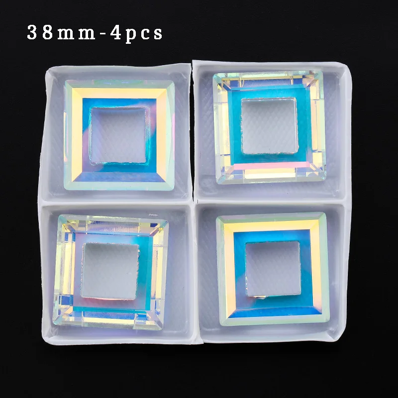 38mm -4pcs Оптом много граненый хрусталь бусины ювелирные изделия кристалл AB все стили - Цвет: 38mm -4pcs