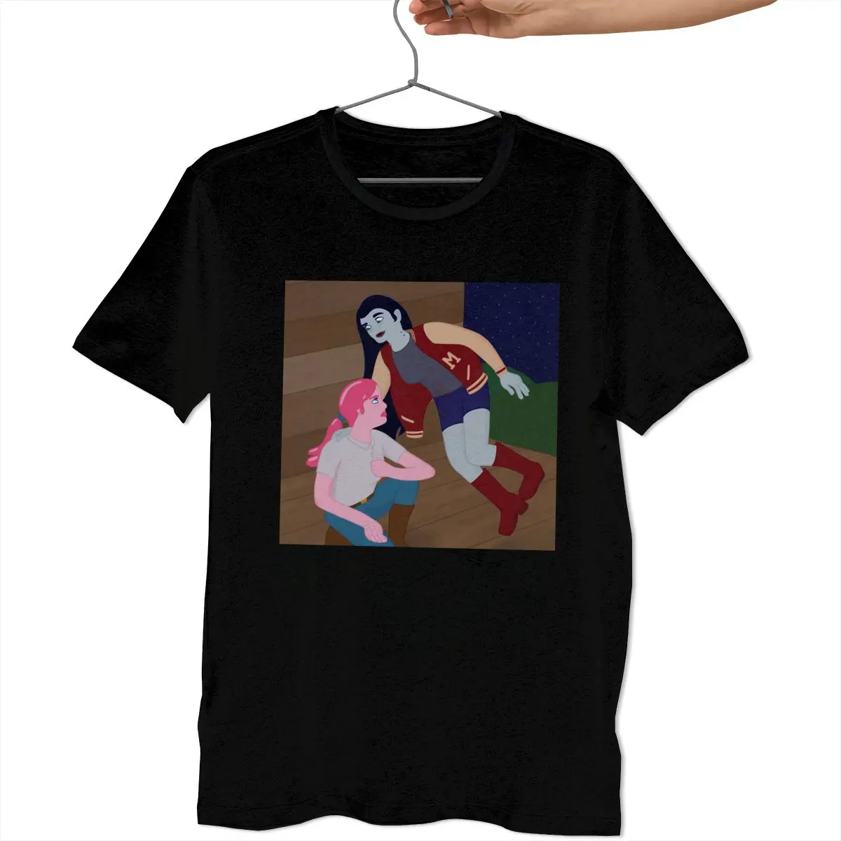 Мужская футболка с короткими рукавами Marceline простая и надписью Adventure Time большие