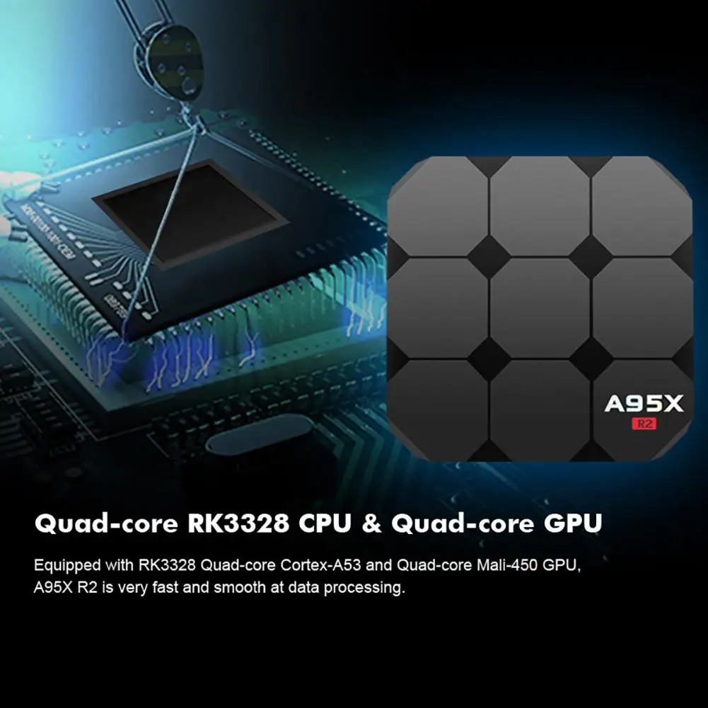 A95X R2 WiFi четырехъядерный процессор 2 + 16 Гб 4 к HD медиаплеер ТВ коробка