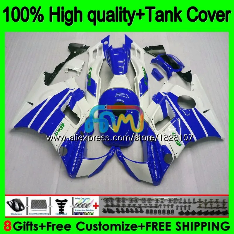 F2 Обтекатели синего и белого цвета+ майка для HONDA 600CC CBR 600F2 CBR 600 FS 91 92 1991 1992 1BS. 204 CBR600 F2 CBR600F2 93 94 1993 1994