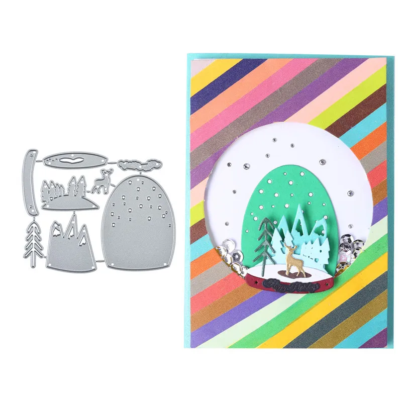 

YaMinSanNiO Snow Deer Dies Christmas Metal Cutting Dies 2019 for Card Making Scrapbooking Embossing Die Cut Stencil Craft Dies