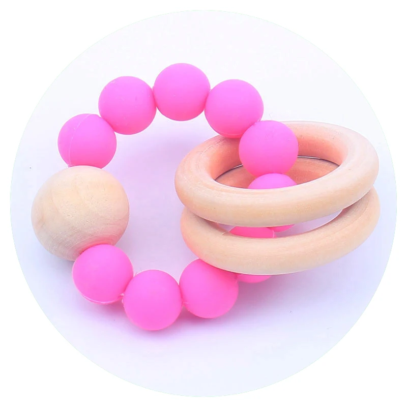Baby toy 10 Горячие детские Woode Прорезыватель для зубов в форме кольца пищевого качества бука жевания соски клип держатель силиконовая соска с бусами цепи Прорезыватель игрушки для новорожденных - Цвет: Baby toy 10