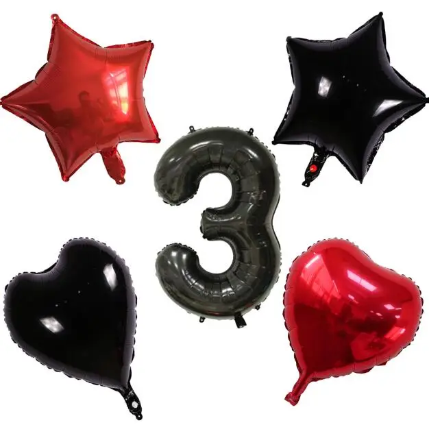 Number 3 5 шт./партия Anniversaire МИККИ красный черный номер 1 2 3 воздушные шары для первого дня рождения украшения Дети фольги баллоны Минни балоны - Цвет: Number 3