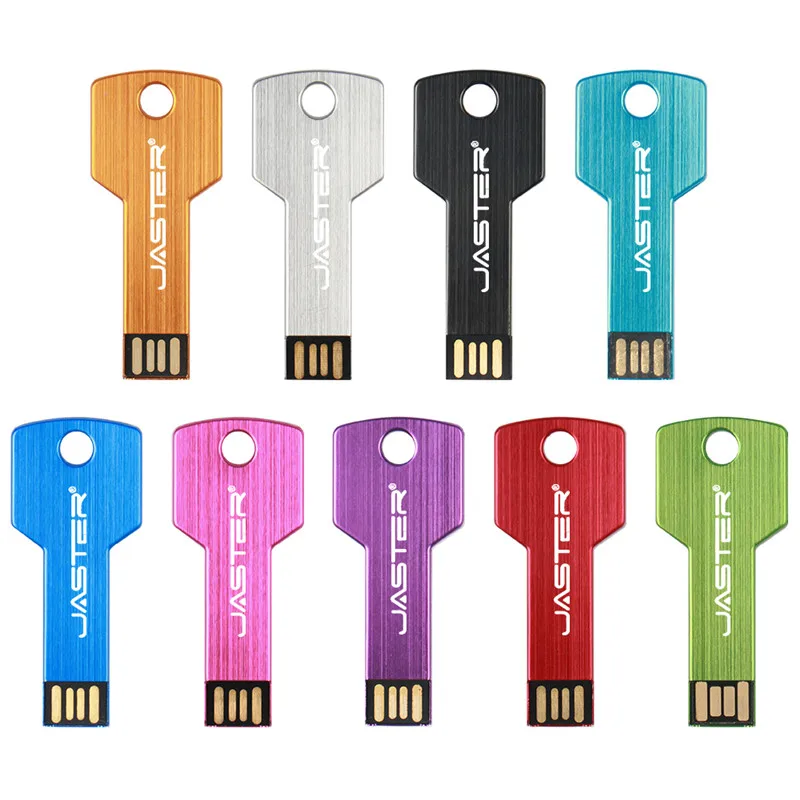 JASTER Металлический Ключ форма USB флэш-накопитель карта памяти брелок Флешка 4 ГБ 8 ГБ 16 ГБ 32 ГБ 64 ГБ U диск подарок(более 10 шт. бесплатный логотип