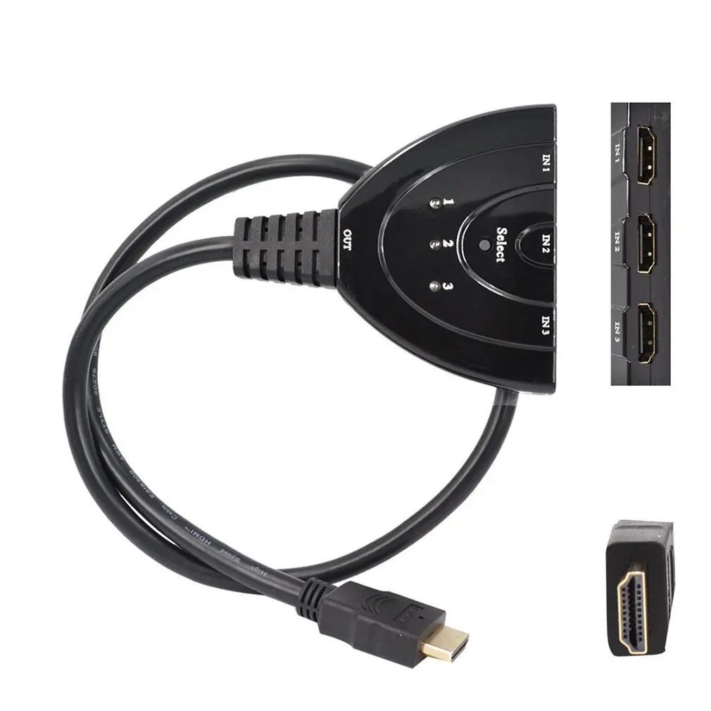 3 порта 4K HDMI Кабель адаптер входа 1 выход автоматический переключатель