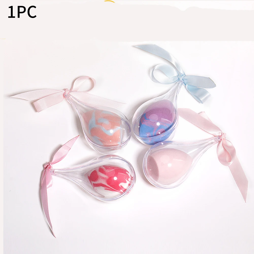 Flocking Cosmetic Puff Foundation Soft Wet Dry Small Anti Bacterial Face Water Drop Box Powder Multicolour Women Makeup Sponge