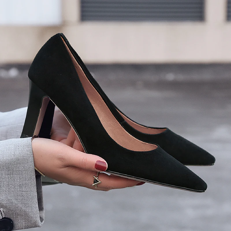 Chaussures femme; Новинка года; весенние туфли на высоком каблуке; женские туфли-лодочки; классические туфли-лодочки из натуральной кожи; Офисная Женская обувь; zapatos mujer