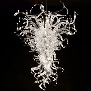 

China Cheap White Clear Blow Glass Chandelier Lighting for Hotel Art Decor