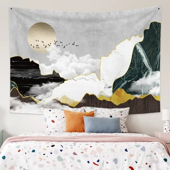 

Japanese Style Sun and Mountains Forest Printing Tapestry Fashion Simplicity Decor Art Wall Home Decor Living Room Bedroom Decor