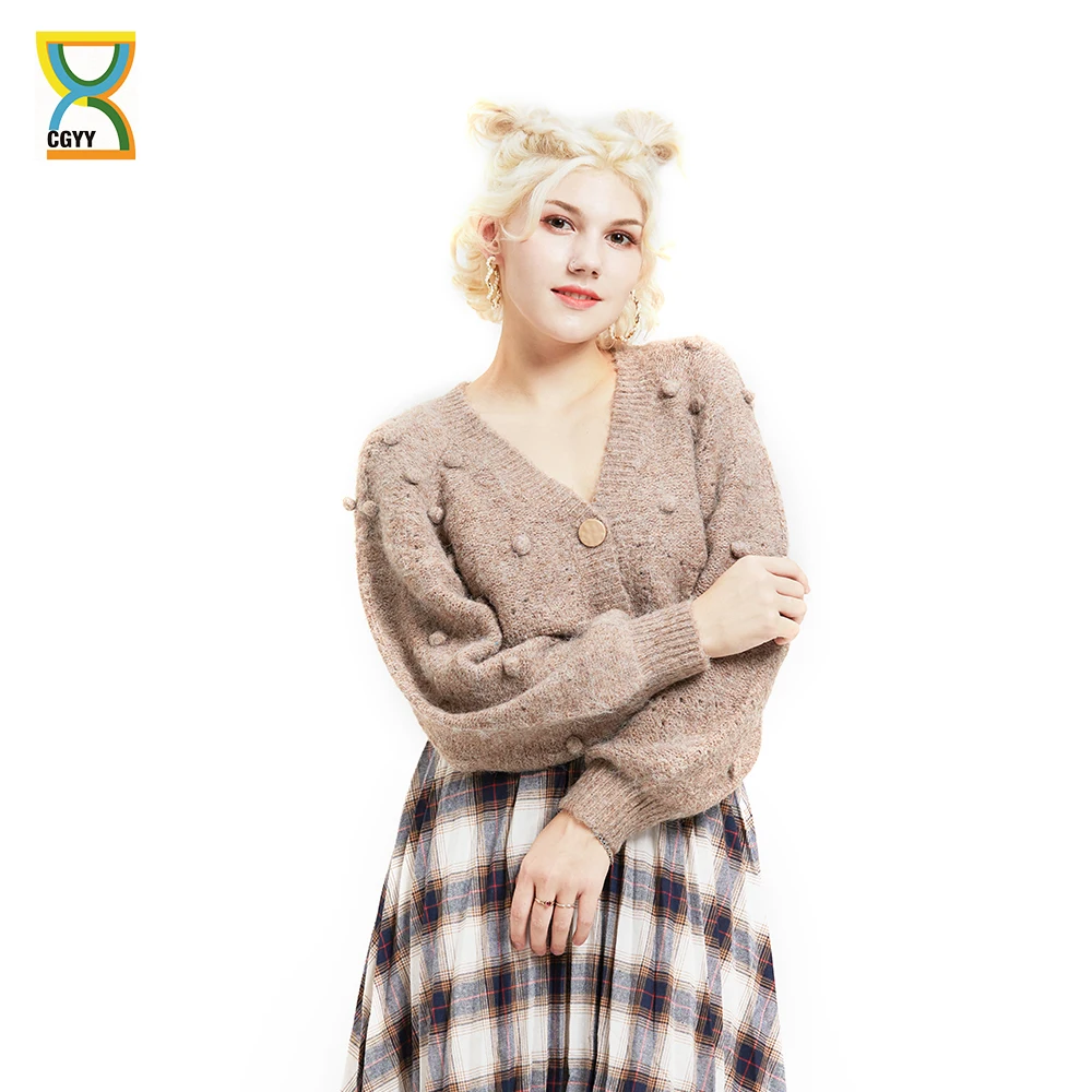 

CGYY Women Autumn Winter 2020 Female Casual Long Sleeve Button Cardigan Knitted Sweaters Coat Femme Solid Color Warm Clothes