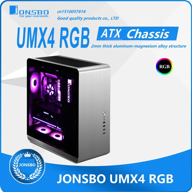 JONSBO UMX4RGB чехол для компьютера с поддержкой материнских плат ATX AURA Алюминиевая