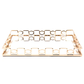

Square Mirror Glass Tray Restaurant Cake Dessert Fruit Plate Hotel Jewelry Plate Candy Plate