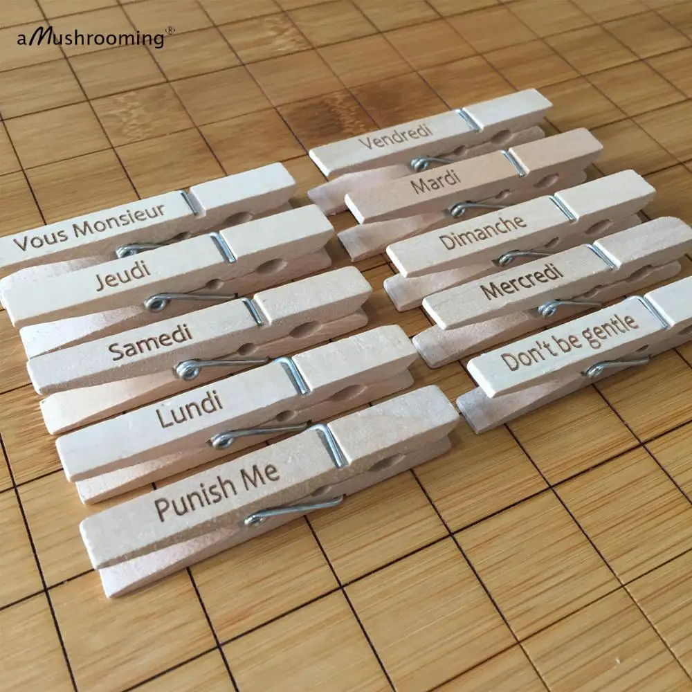 50 шт. персонализированные бельевые прищепки с монограммой большие деревянные