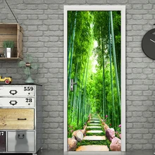 

Green Bamboo Path 3D Photo Wallpaper Home Decor Modern Living Room Bedroom Door Stickers PVC Mural Sticker Waterproof Wallpaper